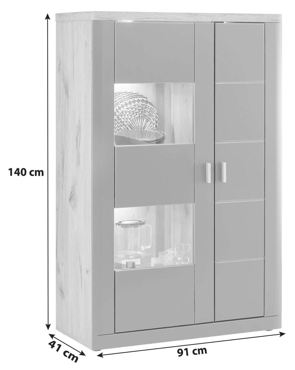 VITRÍNA GAME - Moderní, kompozitní dřevo (91/140/41cm)