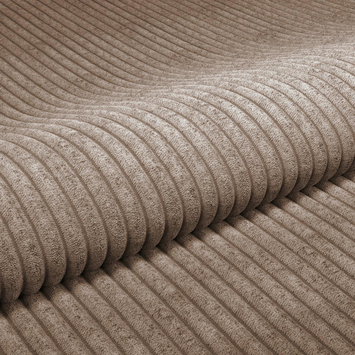Ecksofa Pelle m. Kissen beigebraun Cord 180x265cm - Beigebraun/Schwarz, MODERN, Textil (180/265cm)