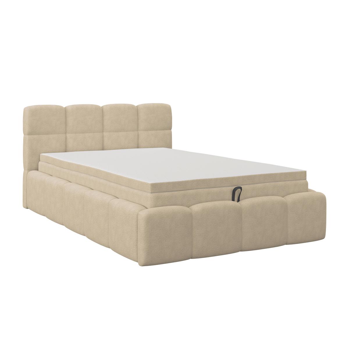 Polsterbett Noe Braun, Lf: 140x200 cm - Schwarz/Braun, Trend, Textil/Metall (140/200cm)