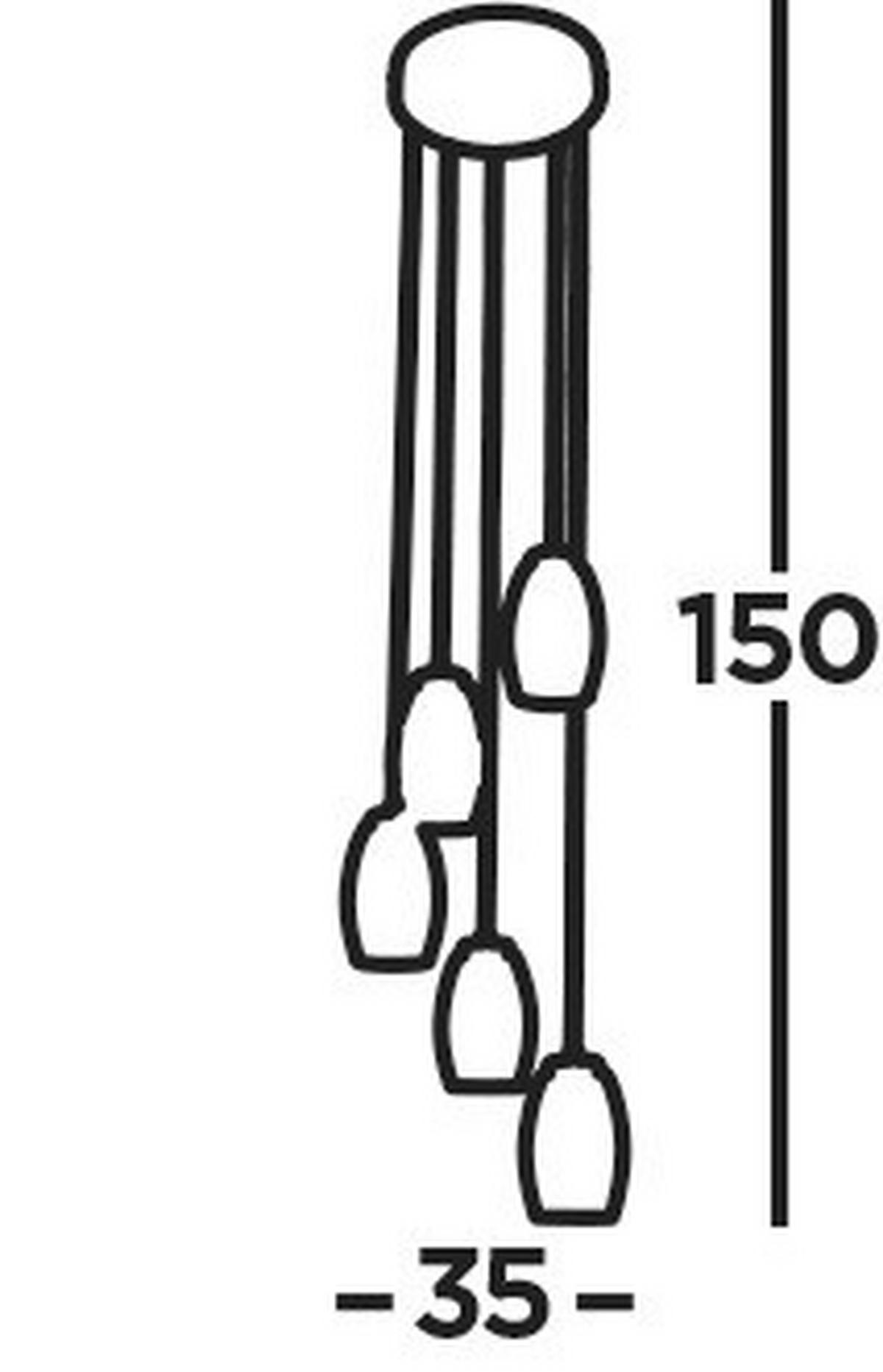 Led-hängeleuchte 97291-5sm - Chromfarben, Design, Glas/Kunststoff (35/150cm)
