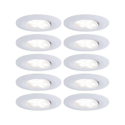LED-Deckenleuchte Ø 9 cm 10er-Set Schwenkbar Weiß - Weiß, Basics, Kunststoff (9cm) - Paulmann