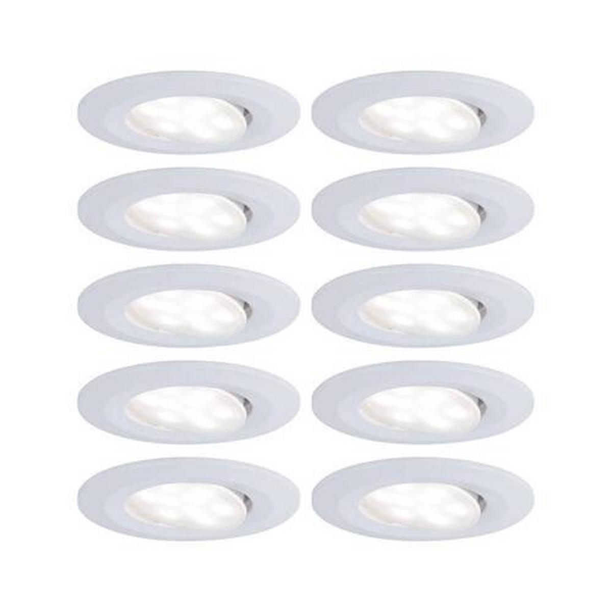 LED-Deckenleuchte Ø 9 cm 10er-Set Schwenkbar Weiß - Weiß, Basics, Kunststoff (9cm) - Paulmann