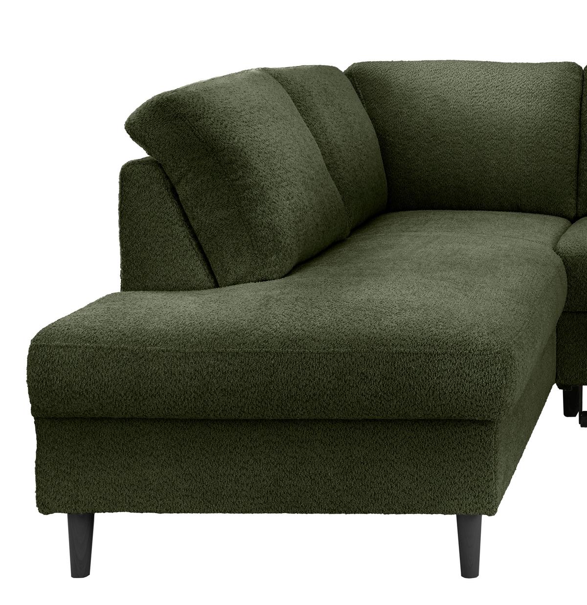 Eckschlafsofa Passione Dunkelgrün S: 200x242 Cm - Dunkelgrün/Schwarz, MODERN, Textil (200/242cm) - Livetastic
