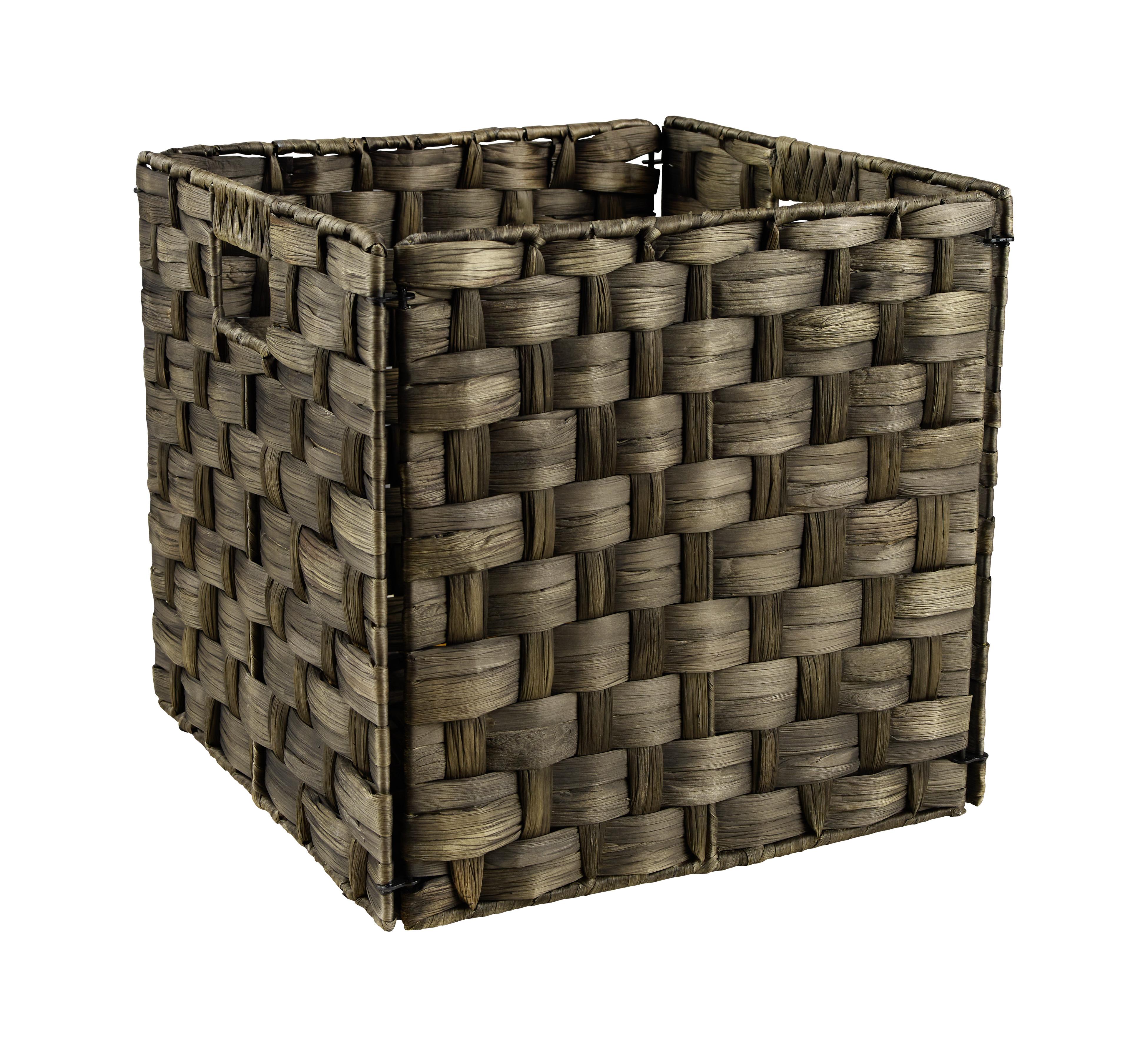Koš Do Regálu Lilo - černá, kov/přírodní materiály (33/32/33cm) - Zandiara