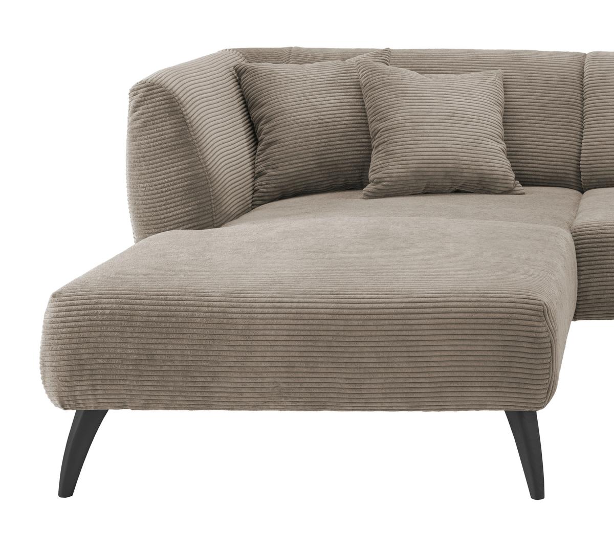 Ecksofa Colori Graubraun S: 160/264 cm - Graubraun/Schwarz, MODERN, Holz/Textil (160/264cm) - MID.YOU