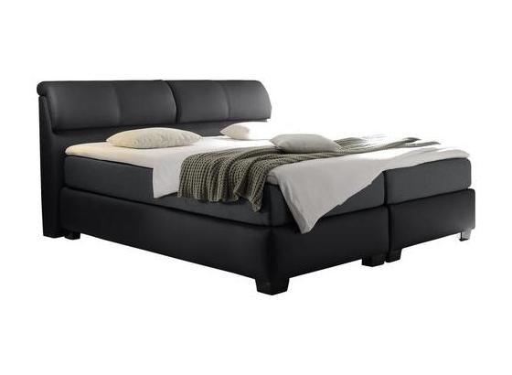 Boxspringbett im Lederlook 180x200cm Vermont 2, Anthrazit - Anthrazit/Schwarz, KONVENTIONELL, Holz/Holzwerkstoff (180/200cm) - Carryhome Boxspringbett im Lederlook 180x200cm Vermont 2, Anthrazit - Anthrazit/Schwarz, KONVENTIONELL, Holz/Holzwerkstoff (180/200cm) - Carryhome