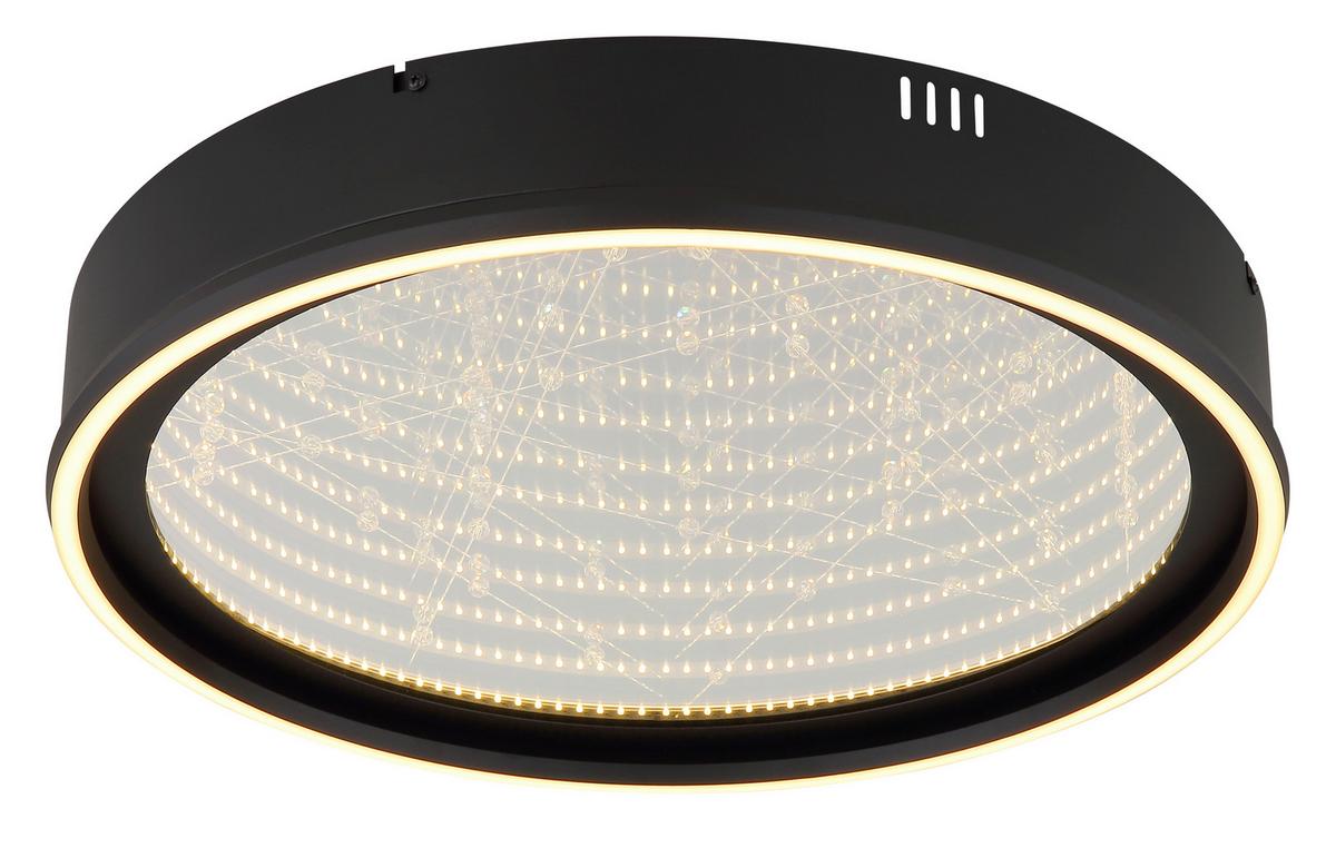 LED-Deckenleuchte Memory-Funktion - Klar/Schwarz, Design, Glas/Kunststoff (51,5/8,5cm) - Globo