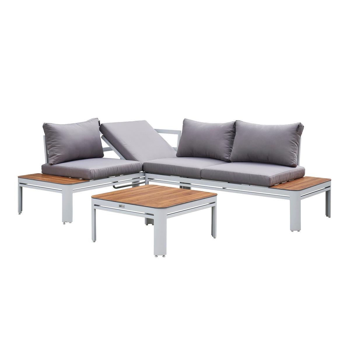 Dining-Loungeset Eos - Eichefarben/Braun, Basics, Metall (226/157/65cm) - Ambia Garden
