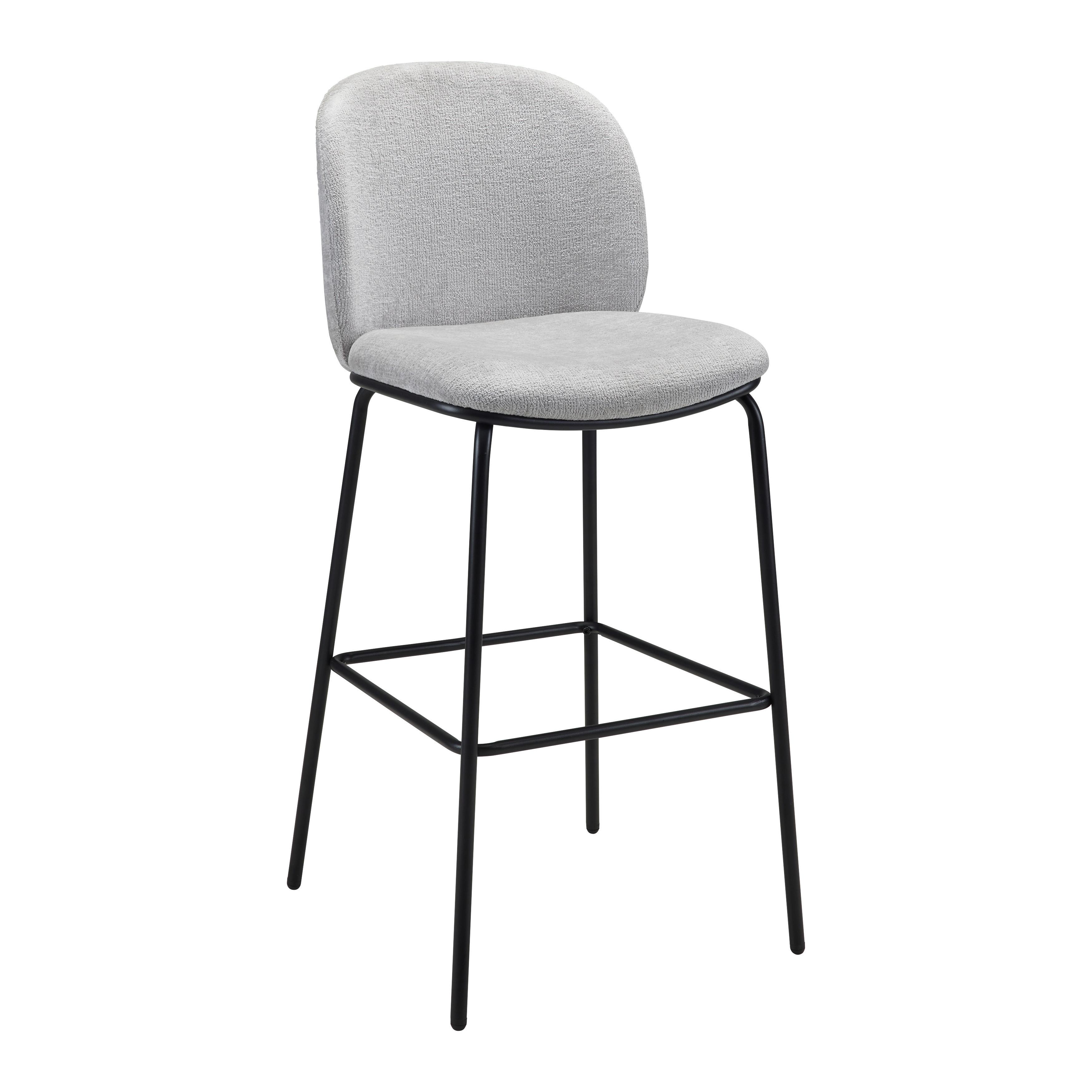 BAROVÁ STOLIČKA MALEA - čierna/svetlosivá, Modern, kov/drevo (46/103/53cm) - Bessagi Home