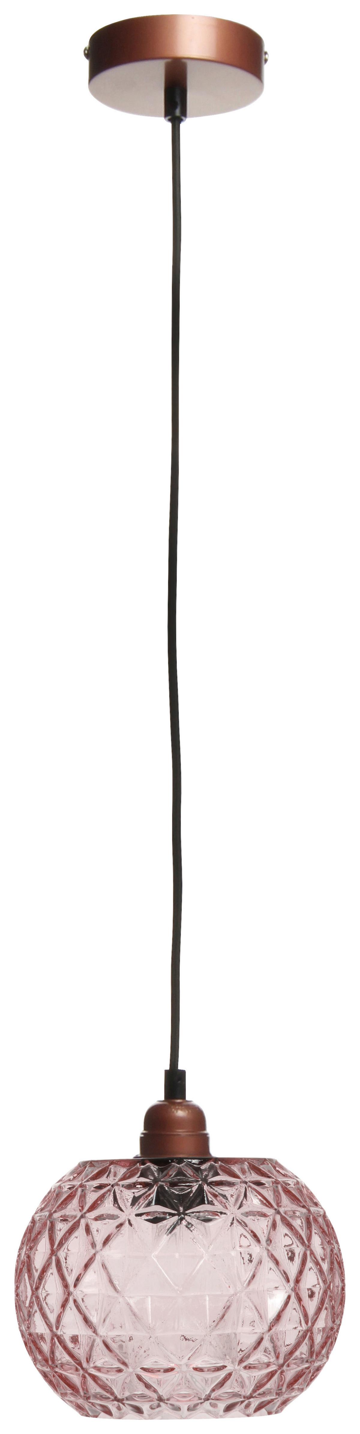 Hängeleuchte Corvus Rosa B: 18 cm - Rosa, Basics, Glas (18/18/18cm) - Kayoom
