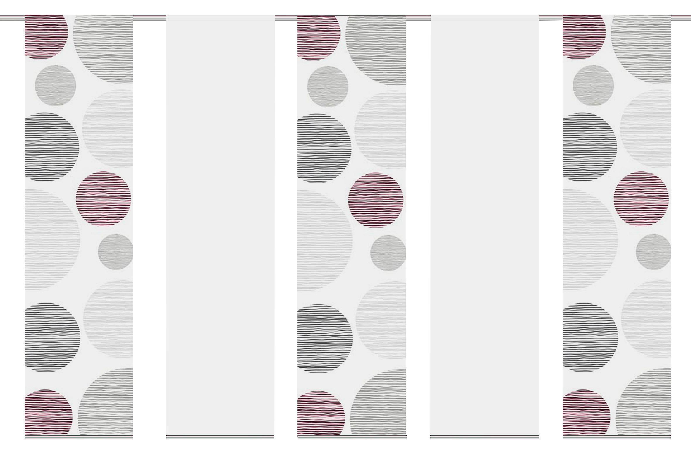 Flächenvorhang 5er Set Borden - Bordeaux, Design, Textil (60/245cm) - Schmidt W. Gmbh