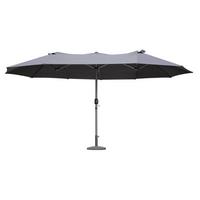 Sonnenschirm Doppel-Sonnenschirm - Anthrazit/Grau, Basics, Kunststoff/Metall (265/250/450cm) - Gardenson