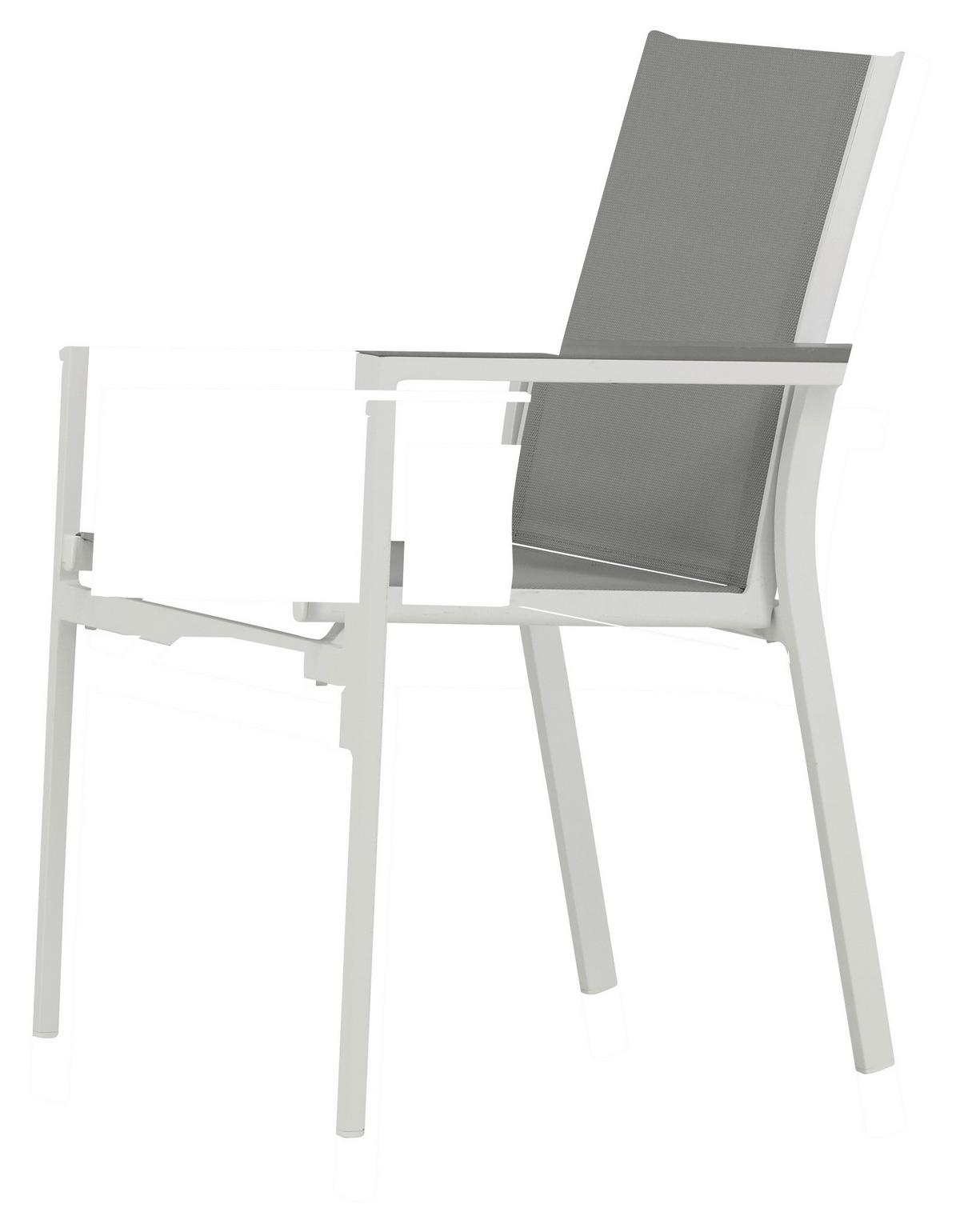 Gartensessel-set 2-tlg. Parma Metall/textil - Weiß/Grau, KONVENTIONELL, Textil/Metall (57/90/60cm) - Gardenson