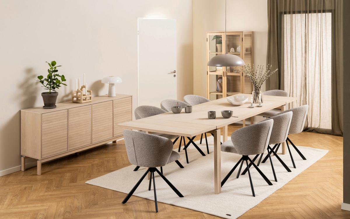 Vitrína LINLEY dyha - bílá/barvy dubu, Design, dřevo/kompozitní dřevo (80/180/40cm) - Livetastic