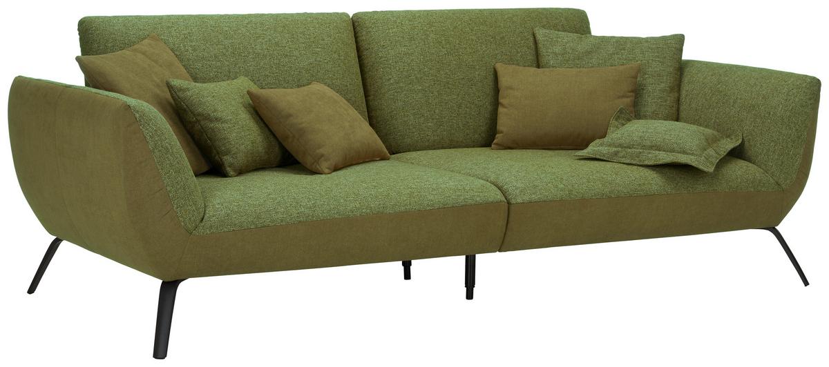 Velká pohovka TRENDY, olivově zelená - černá/olivově zelená, Moderní, kompozitní dřevo (260/93/124cm) - Premium Living