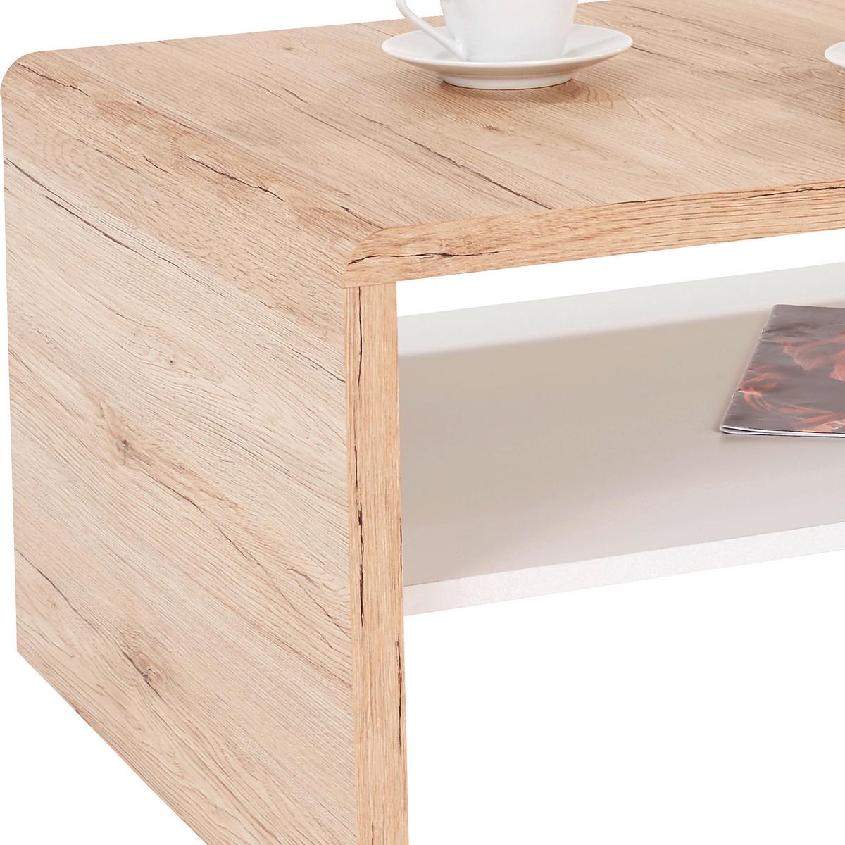 KONFERENČNÍ STOLEK CALA LUNA - bílá/dub San Remo, Moderní, kompozitní dřevo (100/40/59cm)