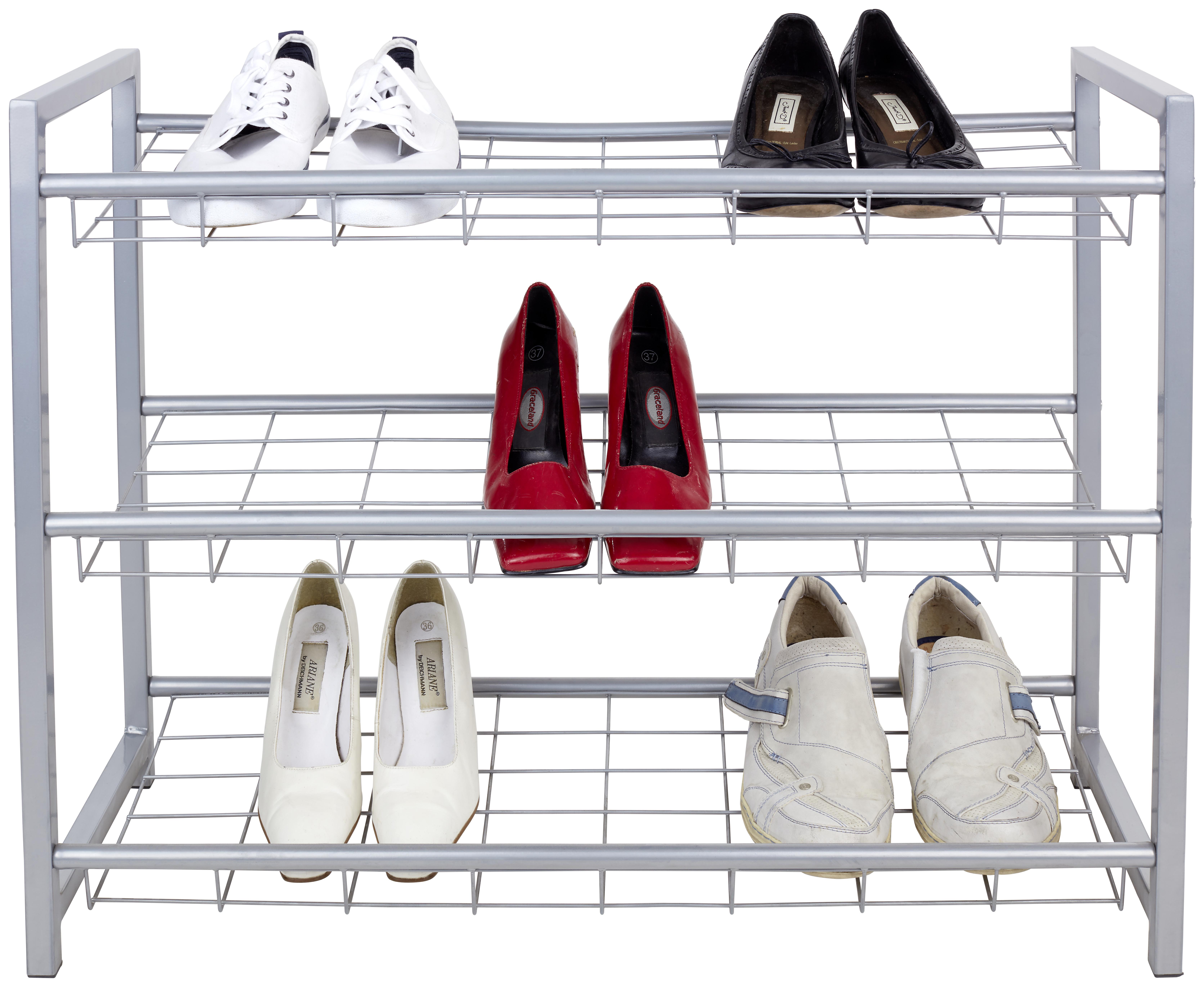 Regál Na Boty Shoe - barvy stříbra, Moderní, kov (80/60/30cm) - Homezone