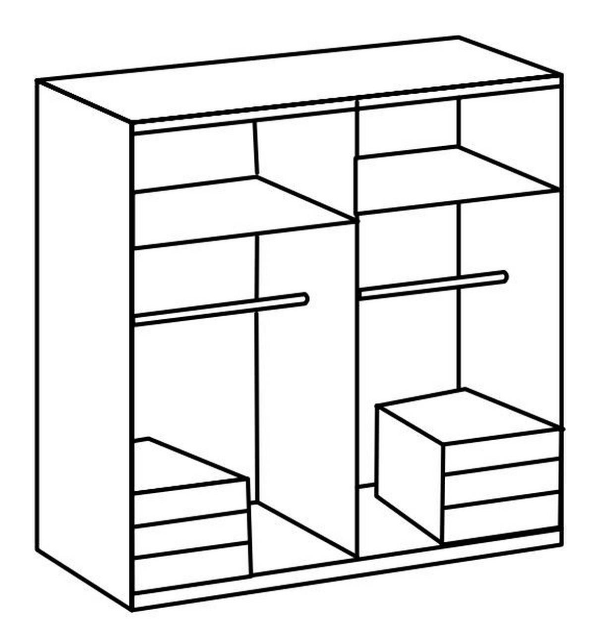 Drehtürenschrank 200cm Level, Grau/weiß - Weiß/Grau, MODERN, Glas/Holzwerkstoff (200/216/58cm) - MID.YOU