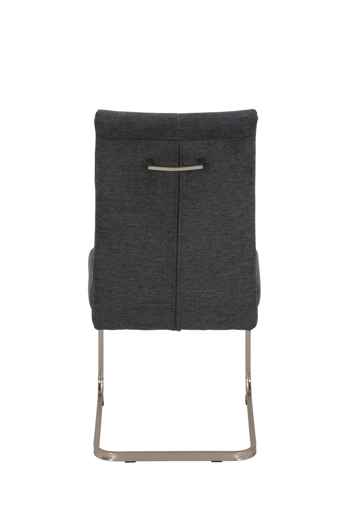 Schwingstuhl-Set Ines S 2er-Set - Edelstahlfarben/Anthrazit, MODERN, Textil/Metall (50/99/66cm) - MID.YOU