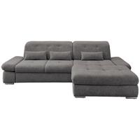 Ecksofa mit Schlaffunktion Dalida Graubraun Chenille - Chromfarben/Graubraun, Design, Textil (300/196cm) - Livetastic