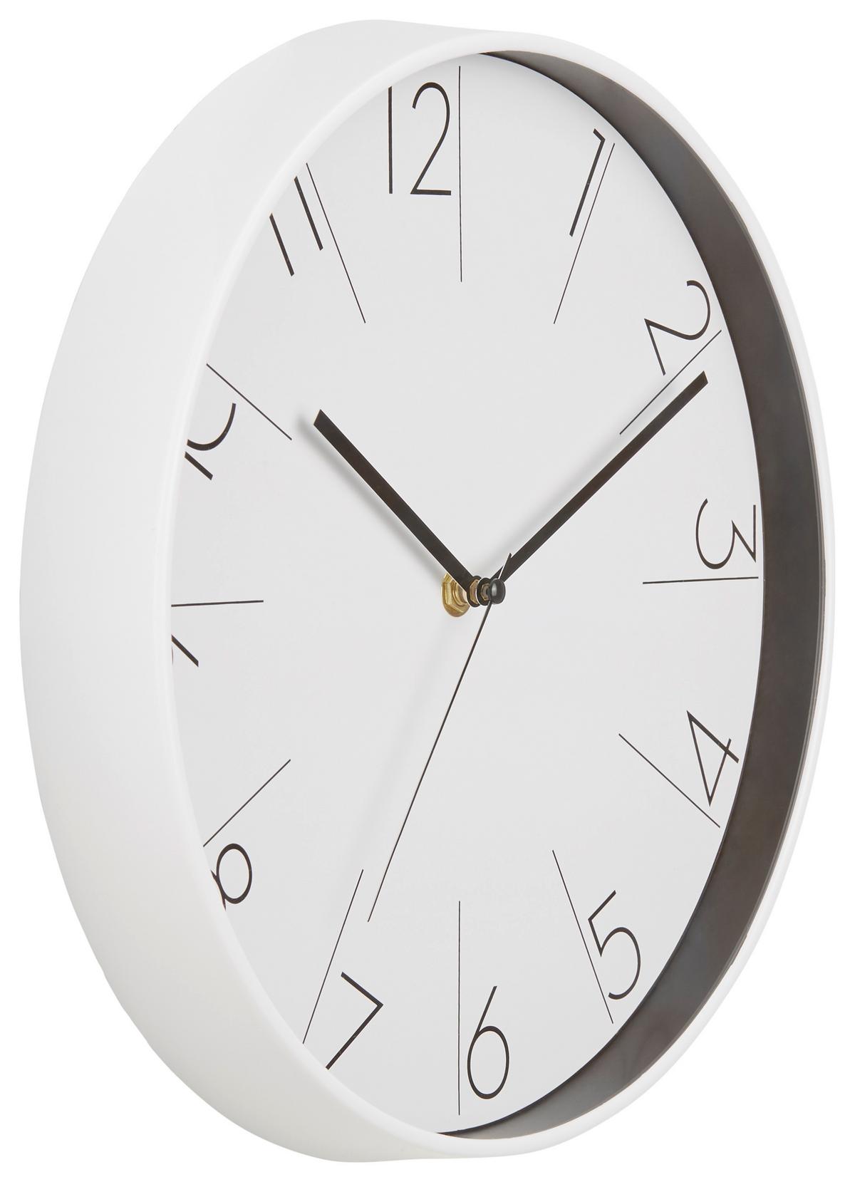 Wanduhr Alexy Versch. Designs, D: 30 Cm - Schwarz/Weiß, Basics, Glas/Kunststoff (30cm) - Ondega