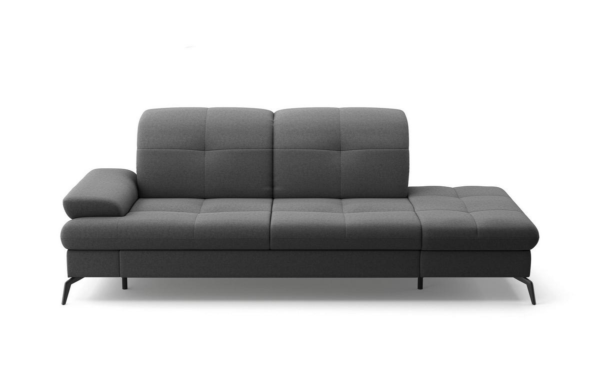 Récamiere Amica E, Dunkelgrau B: 231 Cm - Dunkelgrau/Schwarz, KONVENTIONELL, Textil (231/90/122cm) - Sit & More