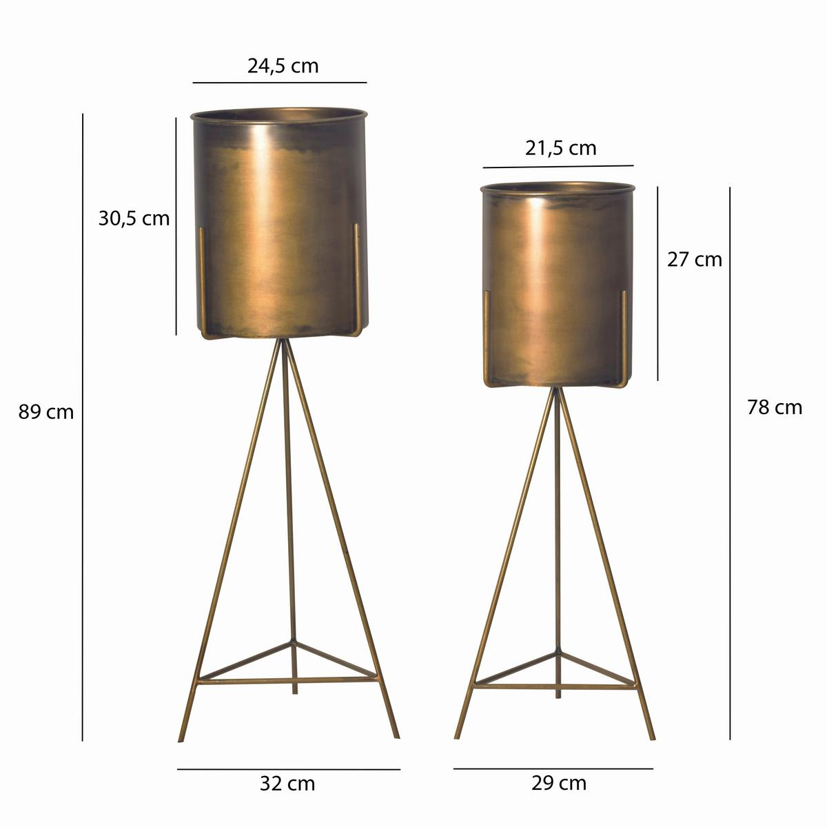 Dekovase 2er Set Goldfarben B: 32 Cm - Goldfarben, Design, Metall (32/89/32cm) - Livetastic