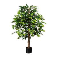 Kunstpflanze Ficus Benjamina H: 120 cm - Schwarz/Braun, Design, Naturmaterialien/Kunststoff (120cm) - P & B