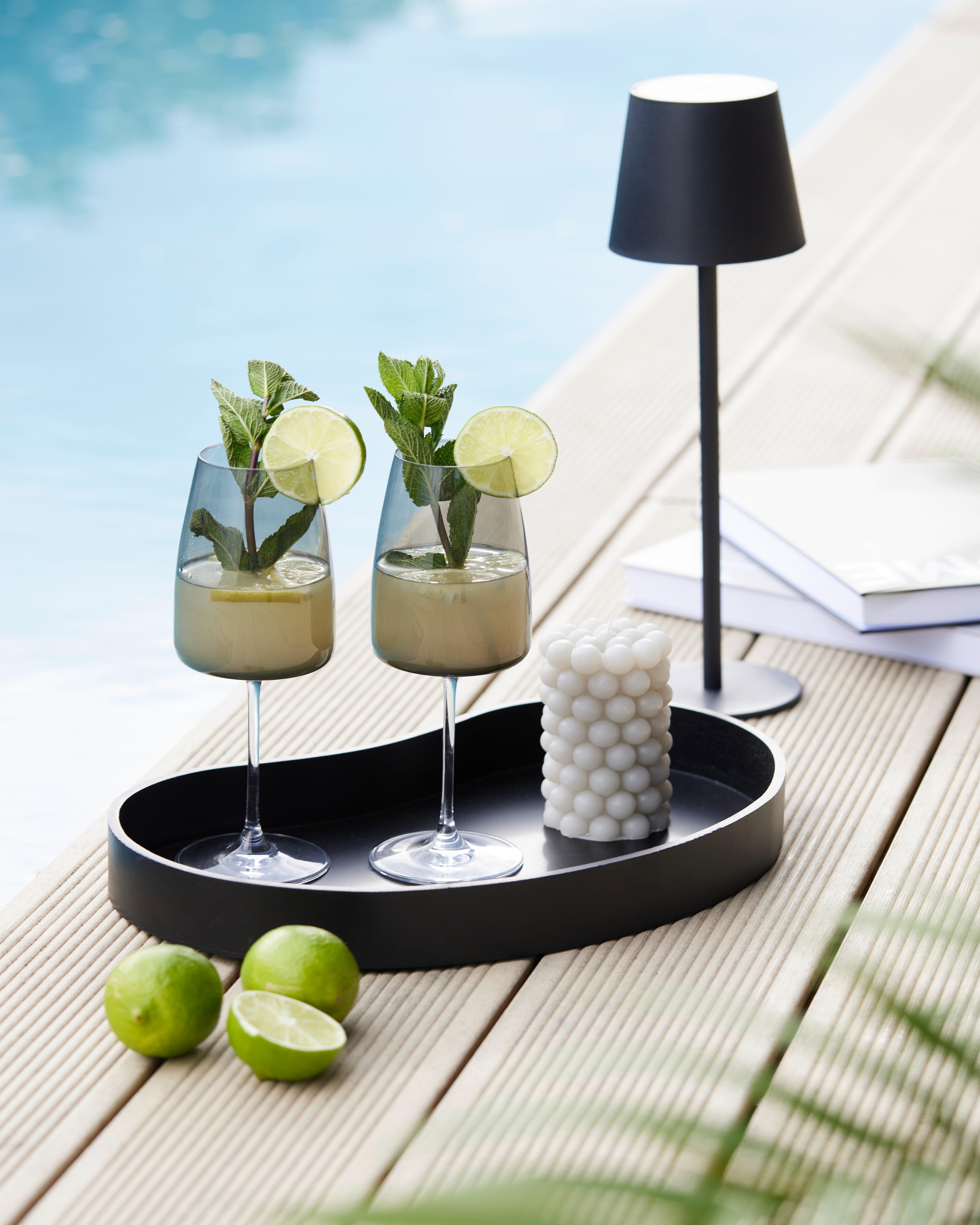 SKLENICE NA BÍLÉ VÍNO NICKI - černá, Moderní, sklo (7,9/22cm) - Gourmesto