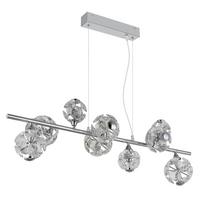 Hängeleuchte Virina Kristallglas ca. 86,6x36x120cm - Klar/Chromfarben, KONVENTIONELL, Glas/Metall (86,6/36/120cm) - Globo