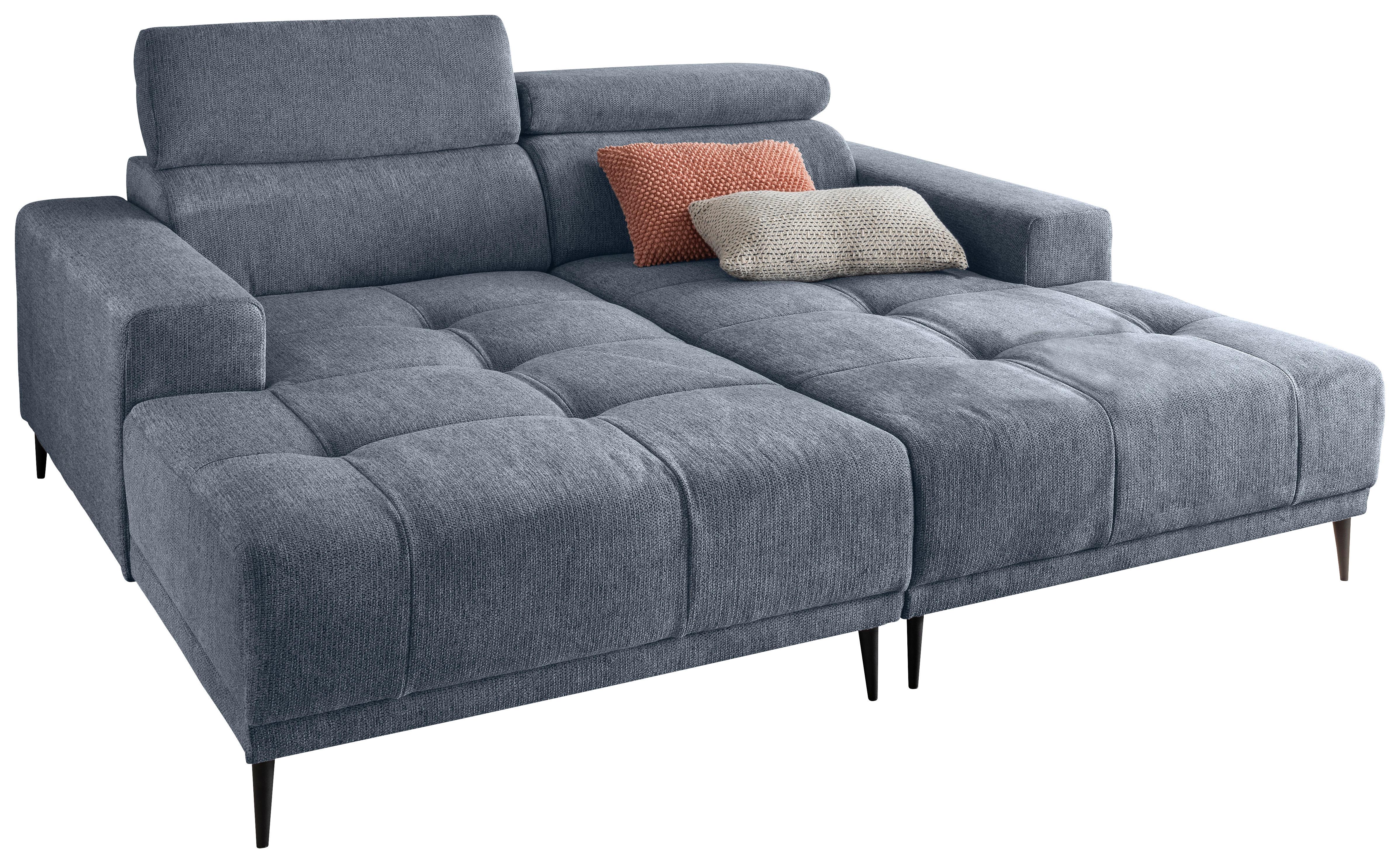 Ecksofa Intera, Hellblau S: 200x188 Cm - Schwarz/Hellblau, KONVENTIONELL, Textil (200/188cm) - Livetastic