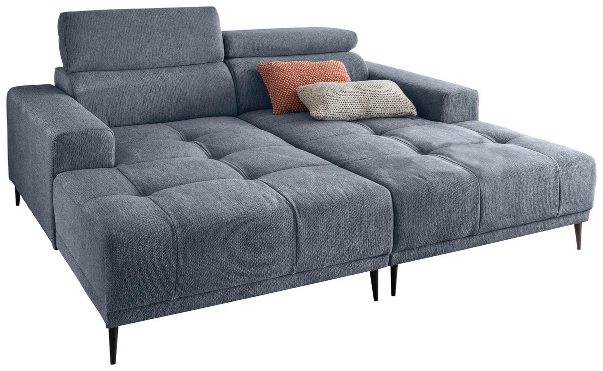 Ecksofa Intera, Hellblau S: 200x188 Cm - Schwarz/Hellblau, KONVENTIONELL, Textil (200/188cm) - Livetastic