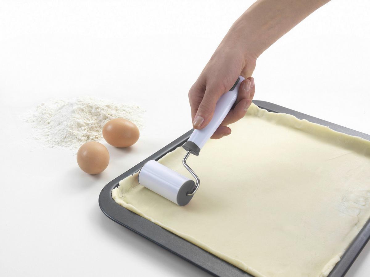 Teigroller Moritz, weiß BxHxT: ca. 8,5x26x3,7 cm - Weiß, Basics, Kunststoff/Metall (8,5/26/3,7cm) - Metaltex
