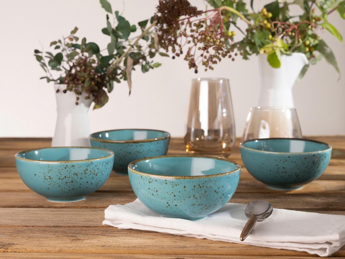 SADA MISEK NA OMÁČKU NATURE COLLECTION - tyrkysová, Trend, keramika (11,5cm) - Creatable