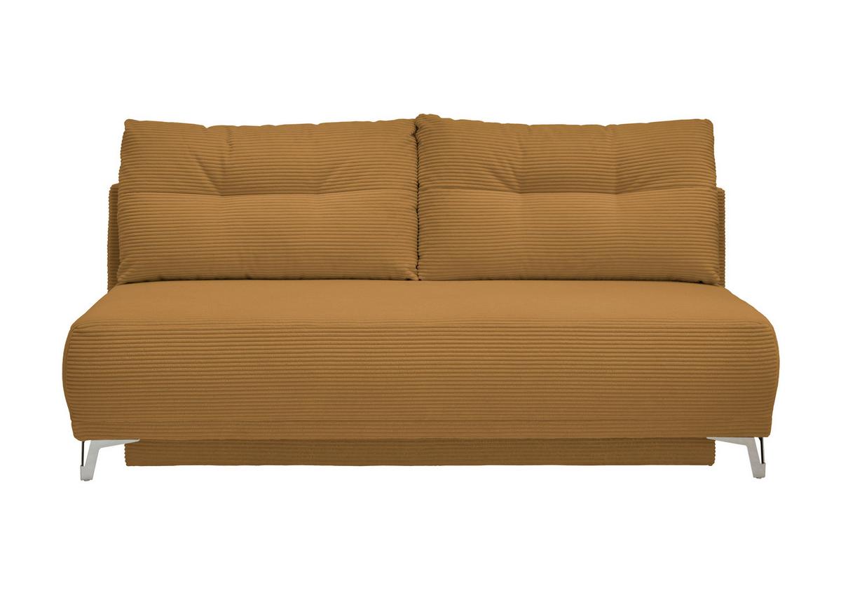 Schlafsofa Ari Goldfarben Cord, B: 198 Cm - Chromfarben/Goldfarben, MODERN, Textil (198/90/100cm) - Livetastic