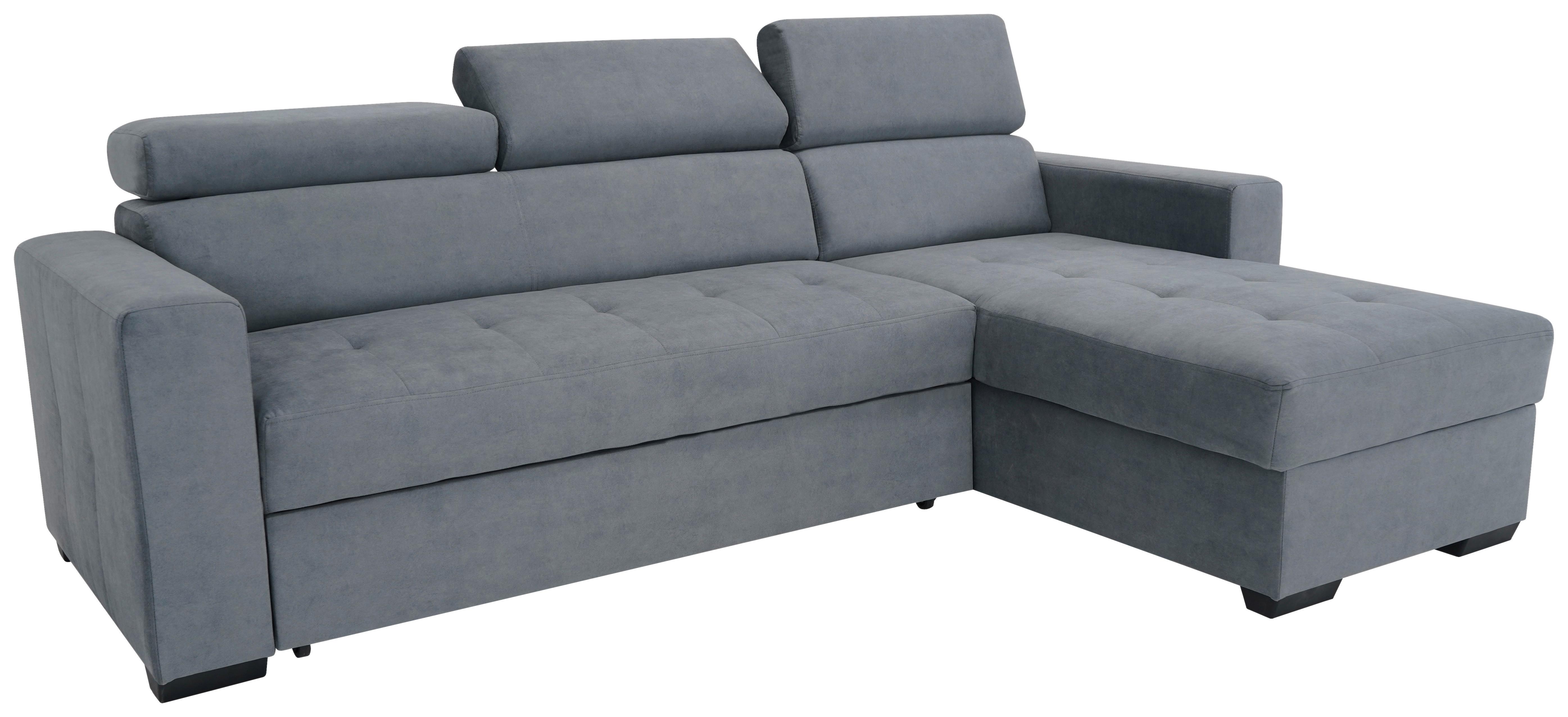 Rohová sedačka MARCO, oboustranná, šedý velur - šedá/černá, Konvenční, kov/dřevo (238/78-94/170cm)