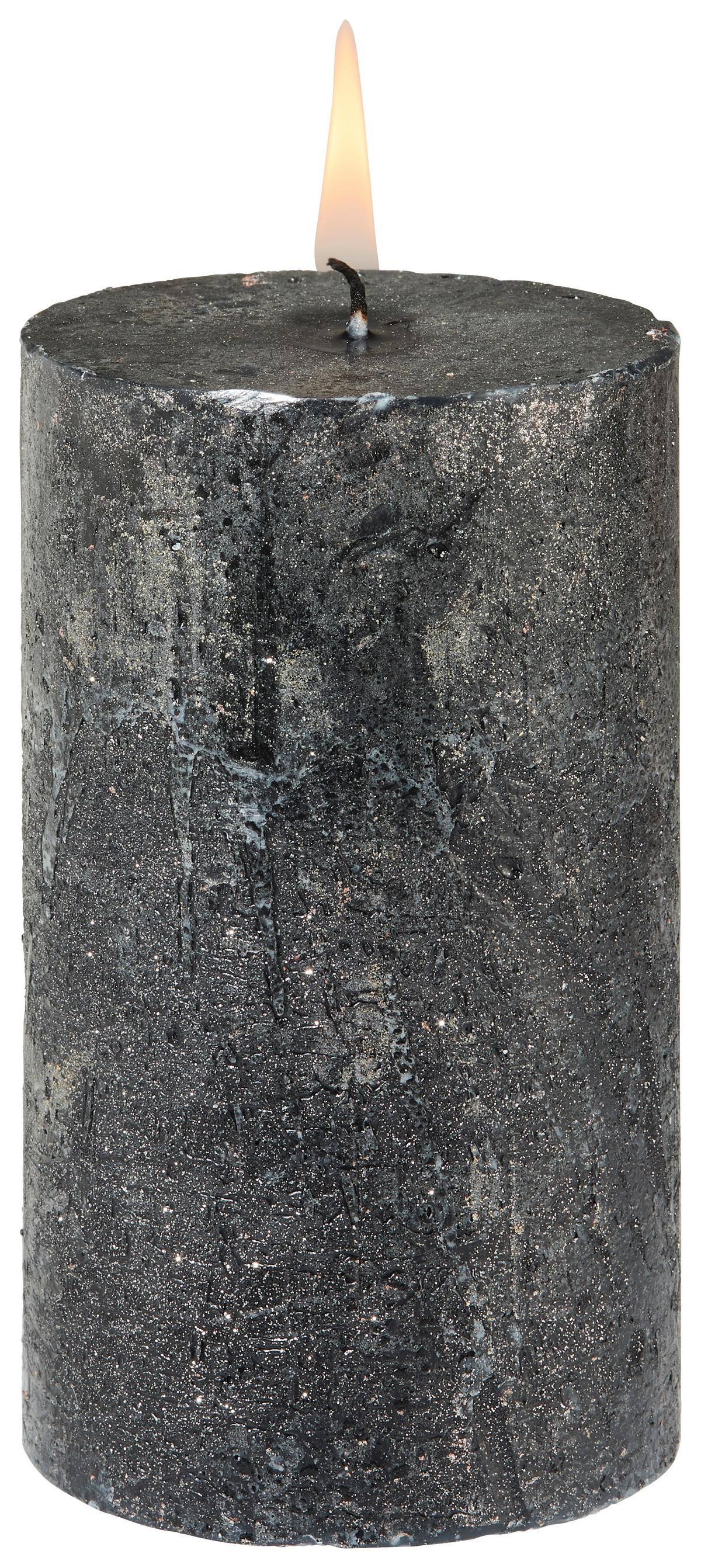 Válcová svíčka Shiny, 6,8/12cm - šedá/měděné barvy (6,8/12cm) - Modern Living