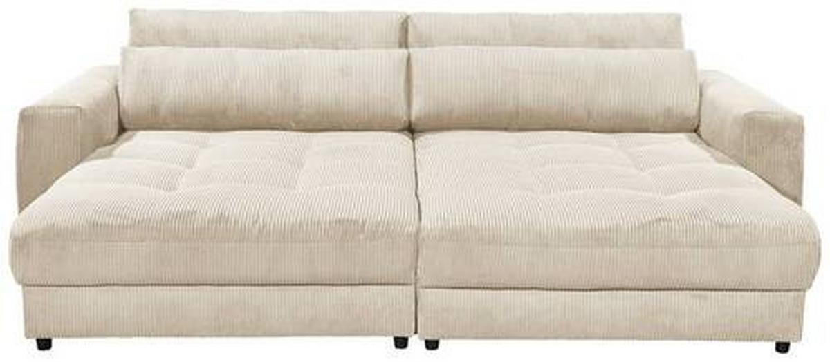 Mega pohovka LOVESEAT krémová - čierna/krémová, Konventionell, kompozitné drevo/textil (292/90/194cm) - MID.YOU