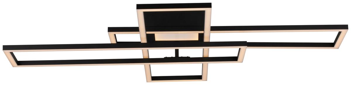 LED-Deckenleuchte Alpha - Schwarz, Design, Kunststoff/Metall (99,2/69,4/11,5cm) - Luca Bessoni