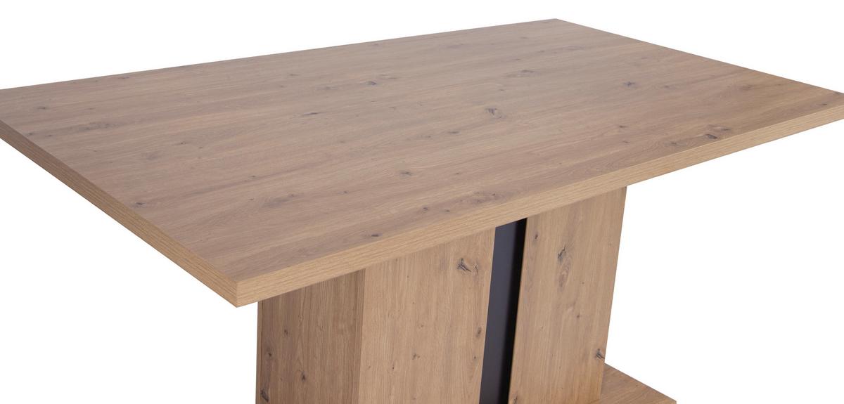 Esstisch Levi Eiche Artisan L 160 cm - Schwarz/Eiche Artisan, MODERN, Holzwerkstoff (160/90/76cm) - Livetastic