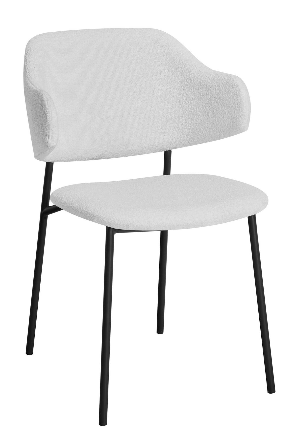 Armlehnstuhl-set Weiß B: 54cm 2-Teilig - Schwarz/Weiß, MODERN, Textil/Metall (54/83/59cm) - Livetastic