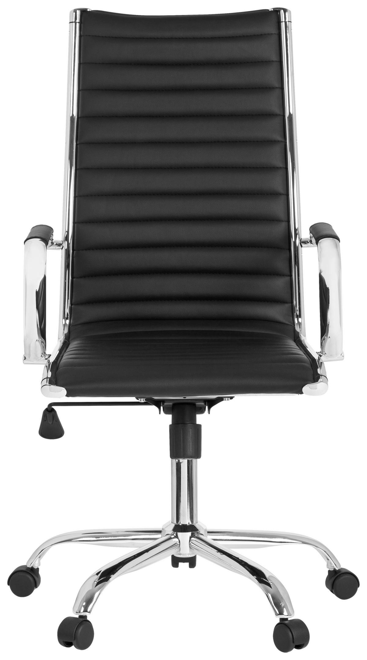 Bürostuhl Vermona Schwarz bis 110 kg - Silberfarben/Schwarz, Basics, Kunststoff/Textil (54/117/43cm) - MID.YOU