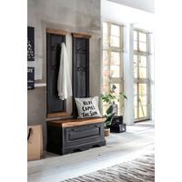 Garderobe Dielen Schwarz/Honig B: 85cm - Schwarz/Honig, Design, Holz/Holzwerkstoff (85/155/40cm) - MID.YOU