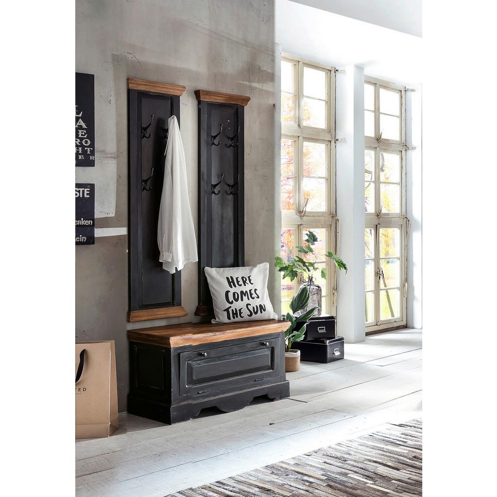 Garderobe Dielen Schwarz/Honig B: 85cm