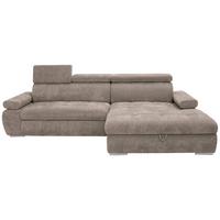 Rohová sedačka VEGAS, pravá, šedohnědá žinylka - barvy stříbra/šedohnědá, Design, dřevo/textil (294/173cm)