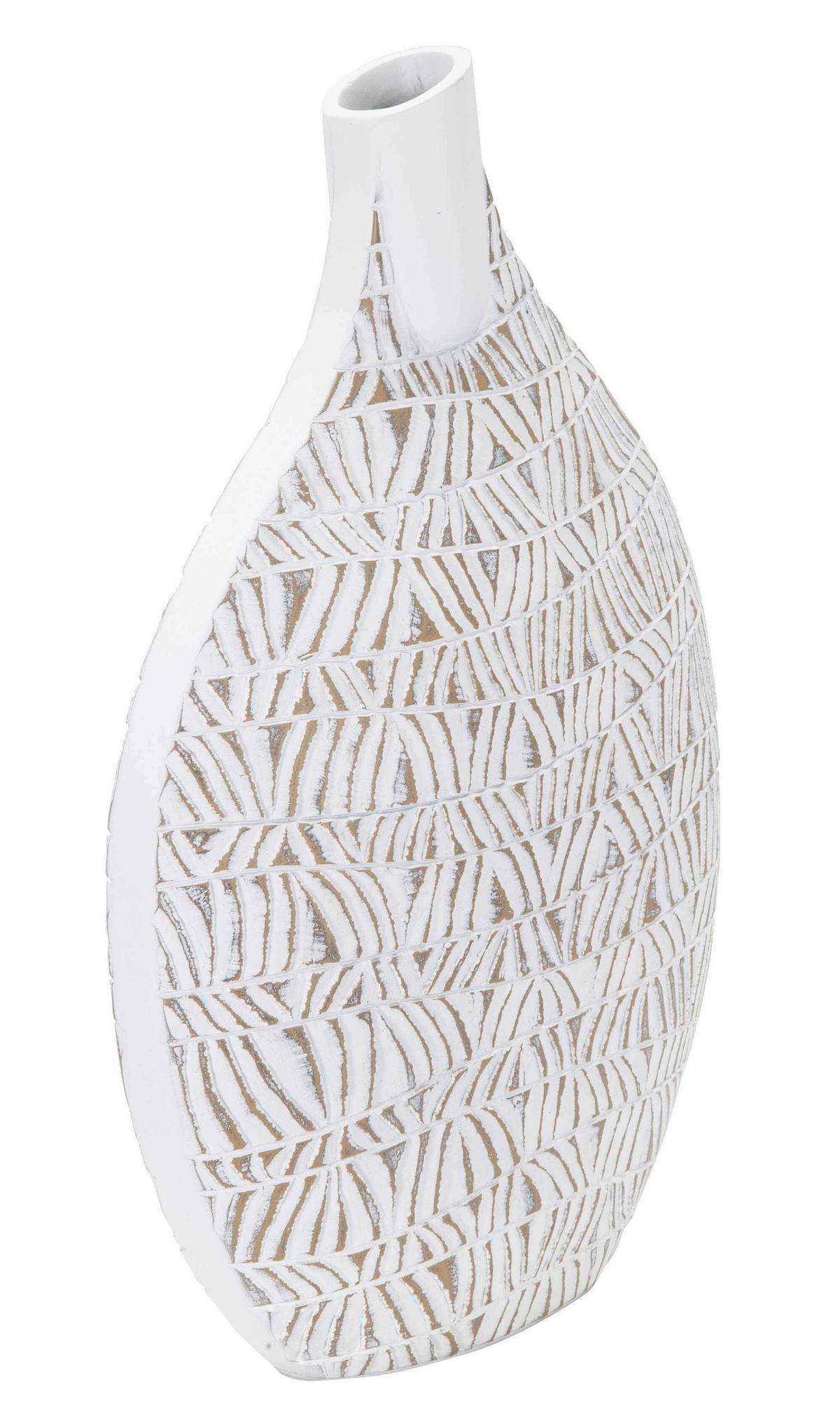 Vase Polyresin Nairobi Weiß B: 30,5 Cm - Weiß, Basics, Kunststoff (30.5/46.5/11.5cm)