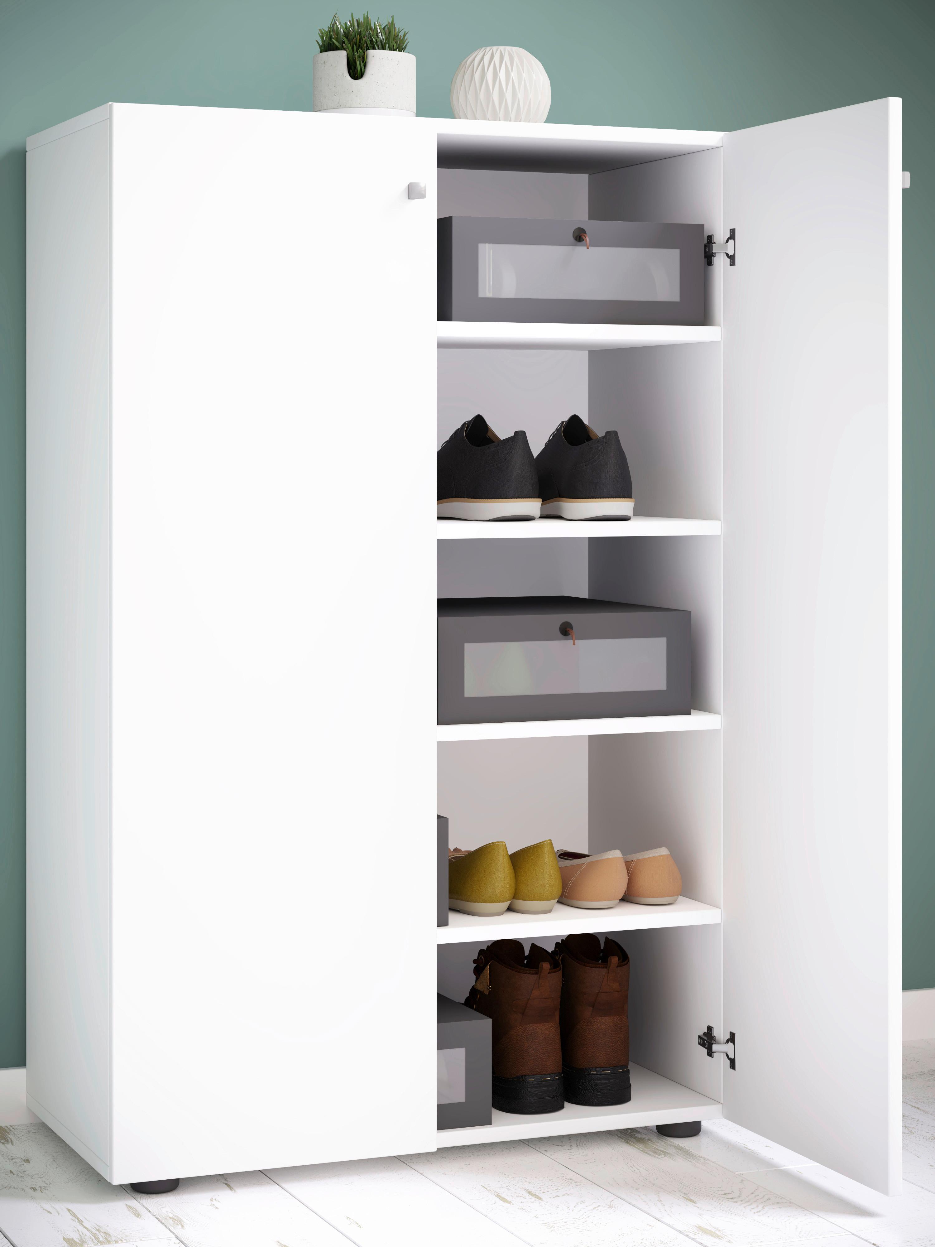 Schuhschrank Lona XL Weiß 2-Türig B: 70 cm - Schwarz/Weiß, KONVENTIONELL, Holzwerkstoff (70/110/39cm) - MID.YOU