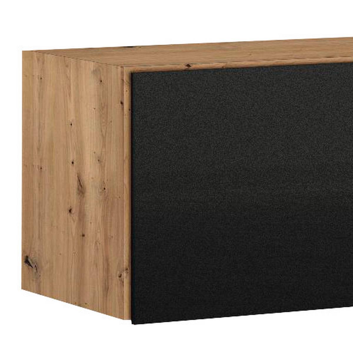 Felsőszekrény Celle Extra - Artisan tölgy/sötétszürke, Design, faalapú anyag (91/39/54cm)