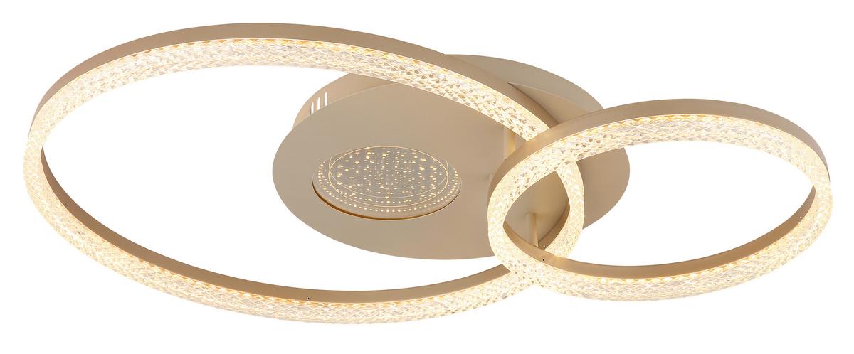 STROPNÉ LED SVIETIDLO SANFORD - číra/piesková, Design, kov/plast (70/50/11cm) - Globo