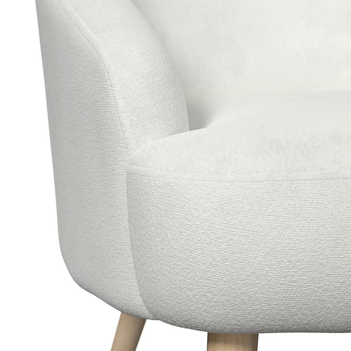 Relaxační křeslo SONJA, bílá žinylka, max.140 kg - bílá/přírodní barvy, Moderní, dřevo/textil (71/69/68cm) - Bessagi Home